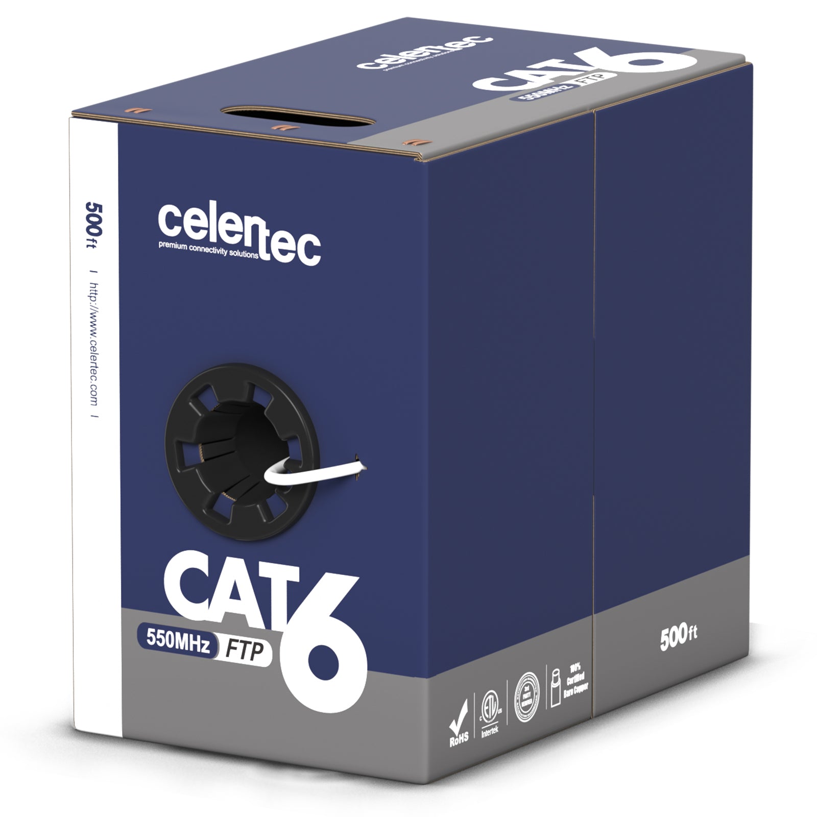 cat6 shielded cable 500ft white