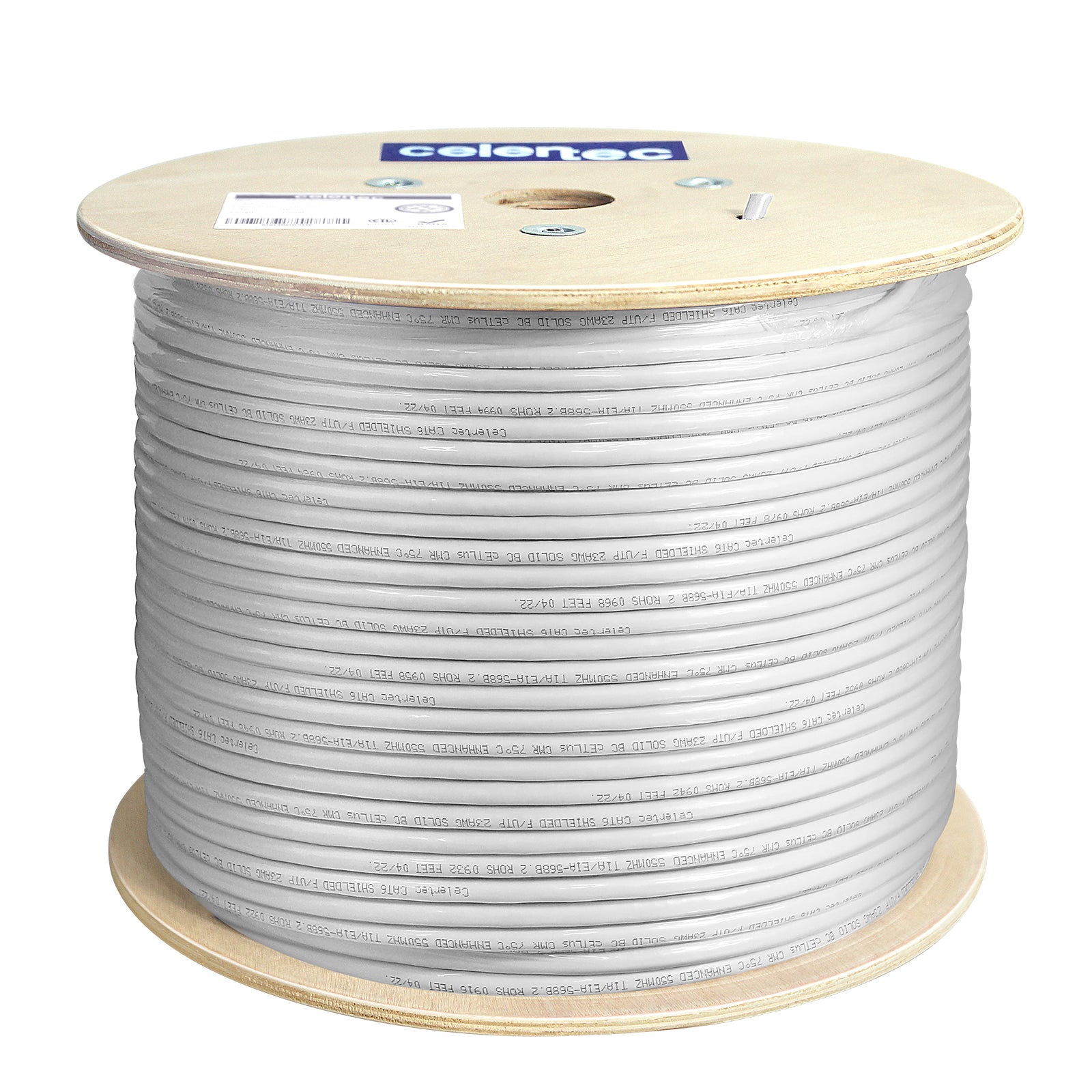 Cat6 Shielded Cable ftp solid bare copper cmr 1000ft white