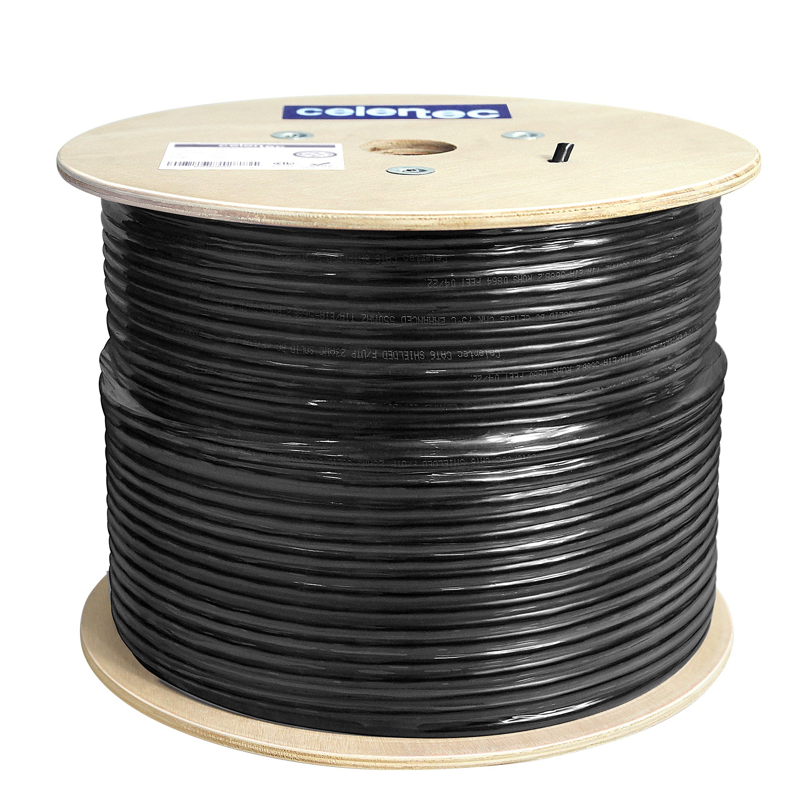 Cat6 Shielded Cable ftp solid bare copper cmr 1000ft black