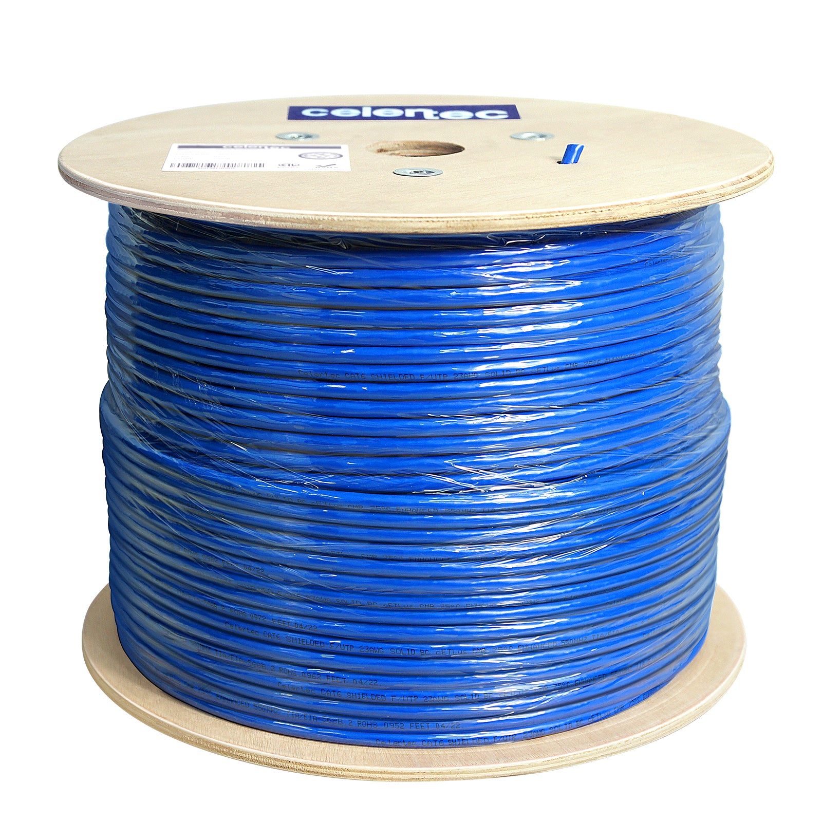 Cat6 Shielded Cable ftp solid bare copper cmr 1000ft blue